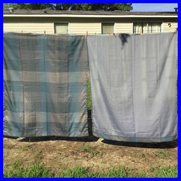 Plaid Curtain Set - Picture 1 of 5